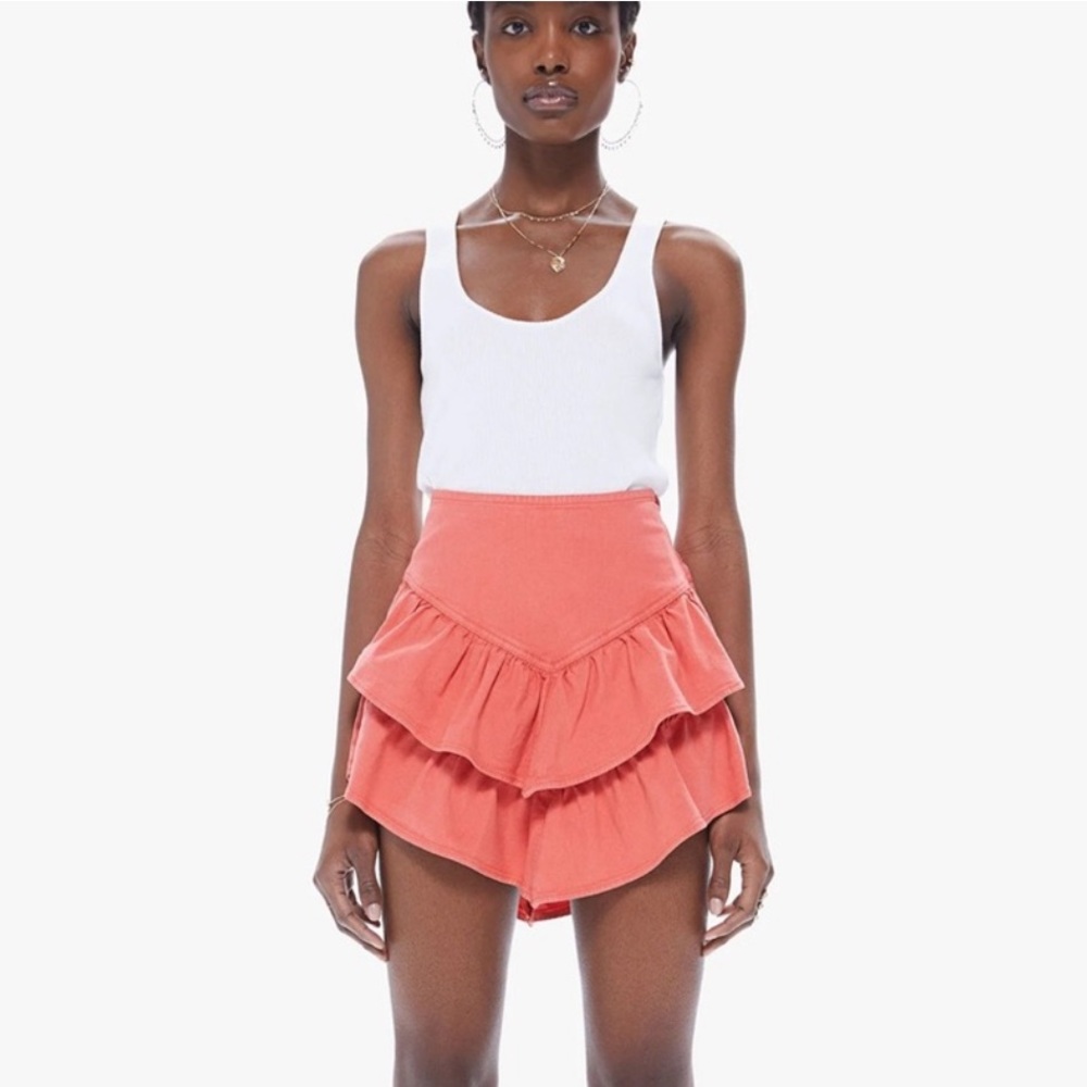 MOTHER Ruffle Mini Skirt